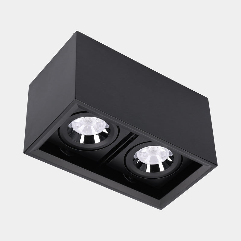 AU23-25W9M3DS60, CEILING FIXTURE MULTIDIR EVO BIG DOUBLE SURFACE 50.8W LED WARM-WHITE 3000K CRI 9, Black, Transparent