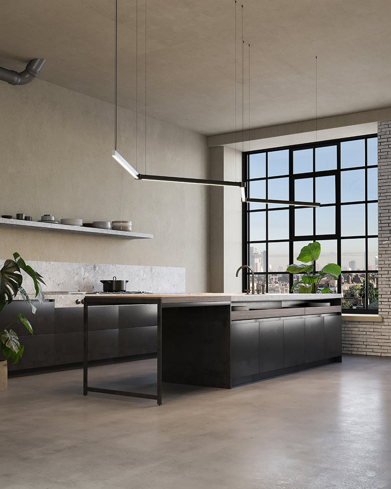 AW41-48VAPLDS60, LINEAR LIGHTING SYSTEM APEX "M" PENDANT 52.8W LED WARM-WHITE 2700K CRI 92 DALI B, Black, Opal