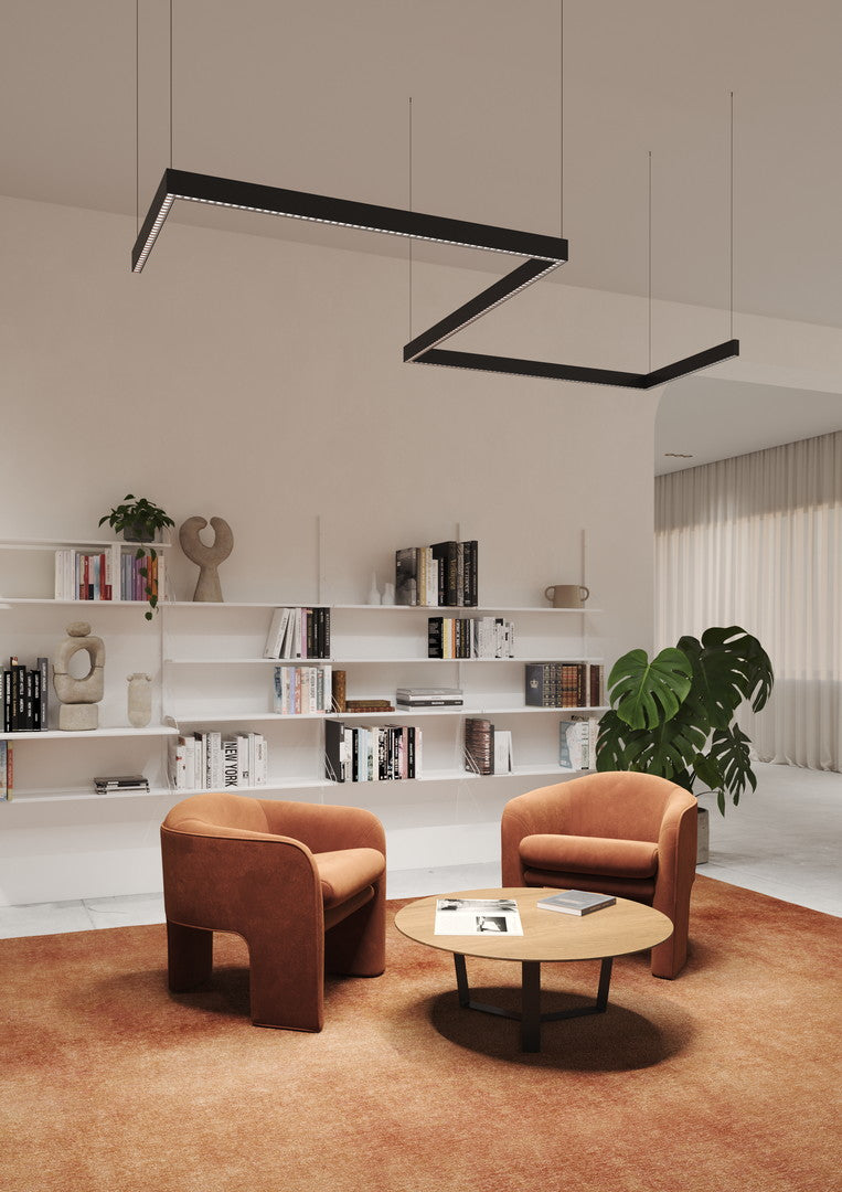 BB29-29W9NMOS60, LINEAR LIGHTING SYSTEM INFINITE SLIM CONTINUITY LEFT SQUARE PENDANT 28.7W LED WA, Black, Matt black