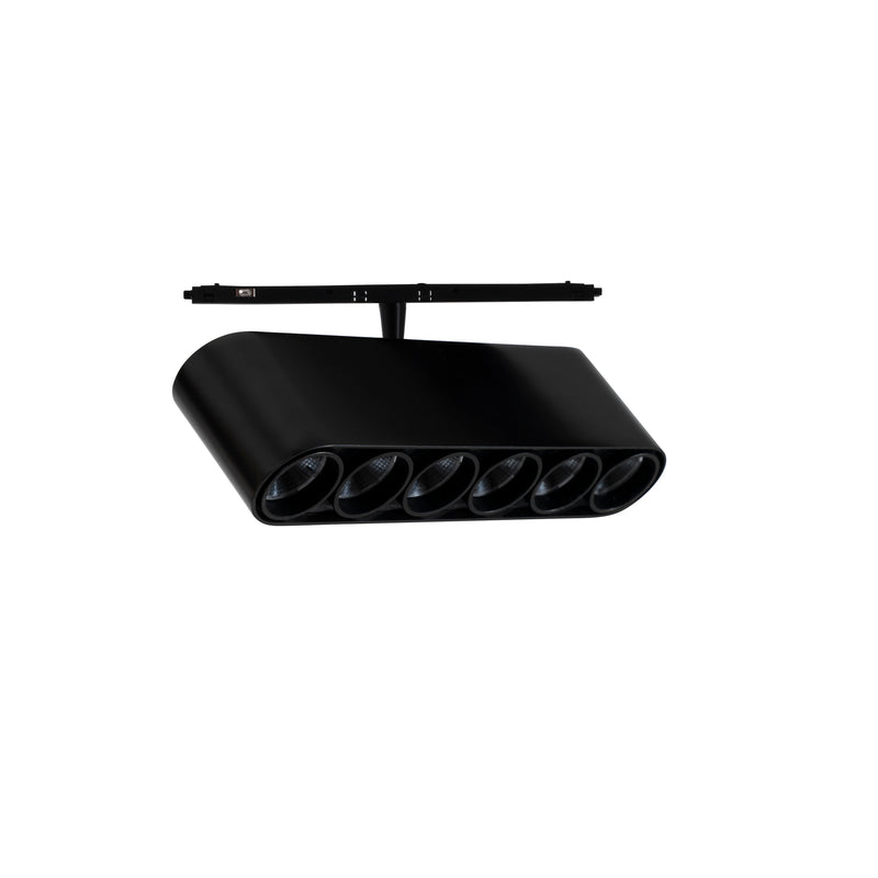 Twin LV MicroTrack 6 LEDS Spotlight | 17.8W 3000K CRI90 | Black | BP13-18W9M2OS60