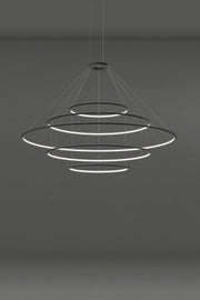 PENDANT CIRCULAR INWARD 5 RINGS (Ø1200 Ø2000 Ø3000 Ø2000 Ø1200) LED 575 LED