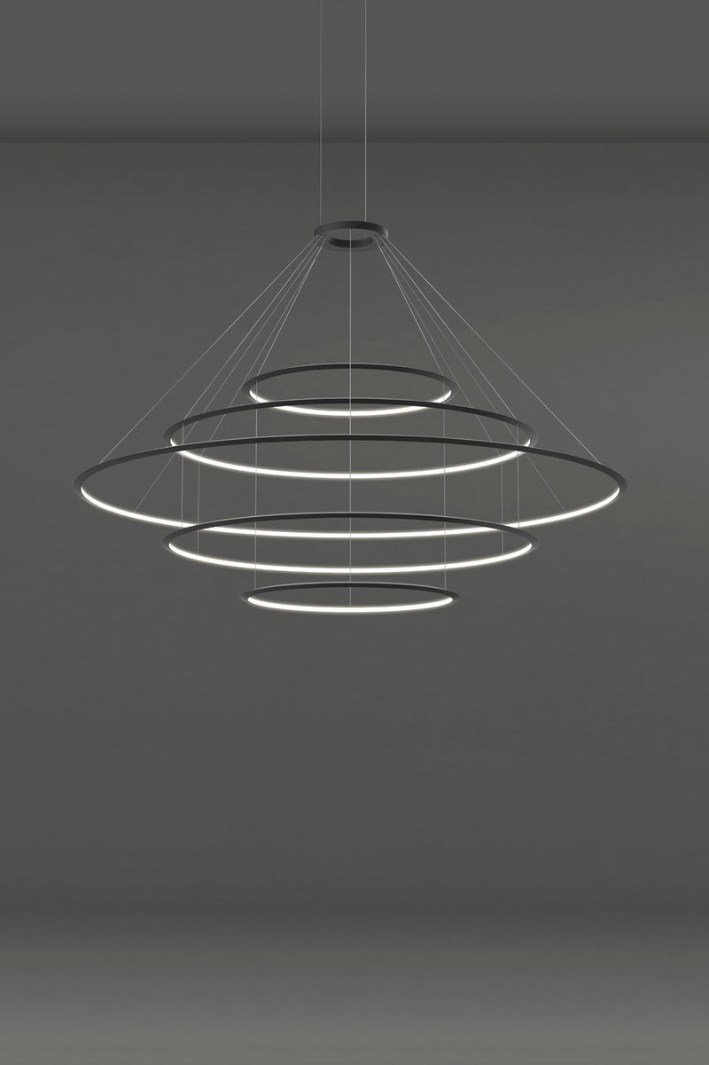 PENDANT CIRCULAR INWARD 5 RINGS (Ø1200 Ø2000 Ø3000 Ø2000 Ø1200) LED 575 LED