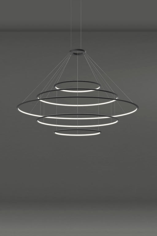 PENDANT CIRCULAR INWARD 5 RINGS (Ø600 Ø1200 Ø2000 Ø1200 Ø600) LED 340 LED N