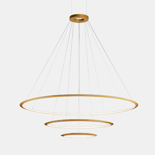 Circular Inward 3 Rings (ø3000 ø2000 ø1200) Pendant | 381.0W 4000K CRI92 | Gold | CD4G-00X9AZOSEF