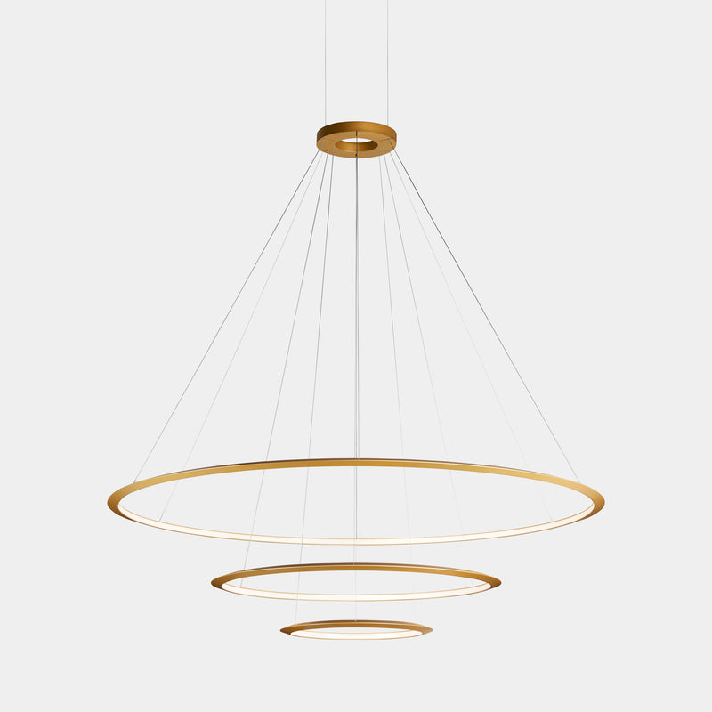 Circular Inward 3 Rings (ø2000 ø1200 ø600) Pendant | 234.0W 3000K CRI92 | Gold | CD4H-00W9AZOSEF