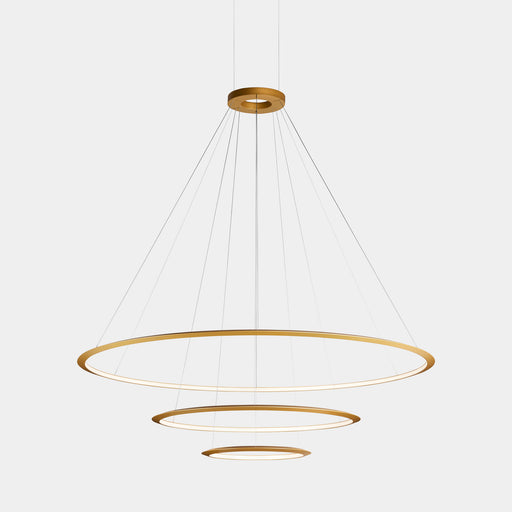 Circular Inward 3 Rings (ø2000 ø1200 ø600) Pendant | 234.0W 3000K CRI92 | Gold | CD4H-00W9AZOSEF