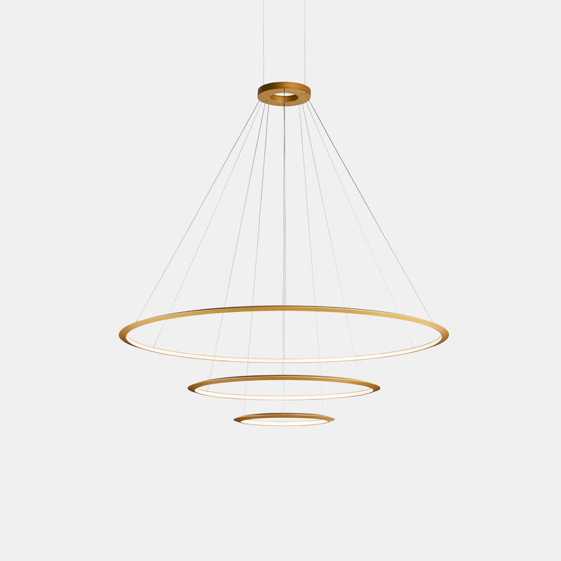 Circular Inward 3 Rings (ø1200 ø900 ø600) Pendant | 159.0W 2700K CRI92 | Gold | CD4L-00V9AZOSEF