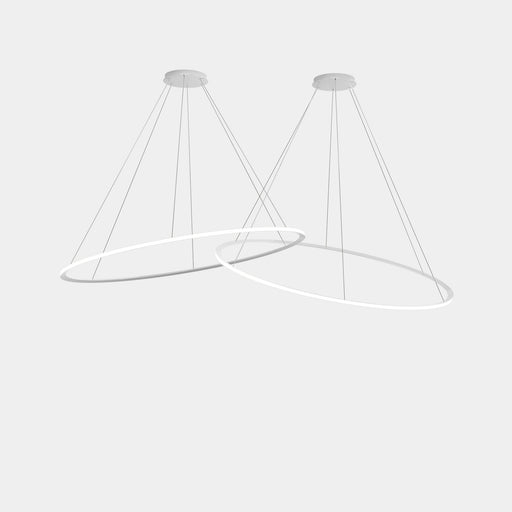 Circular Inward 2 Rings ø2000 Hortizontal Recessed Pendant | 258.0W 4000K CRI92 | White | CD5P-00X9AZOS14