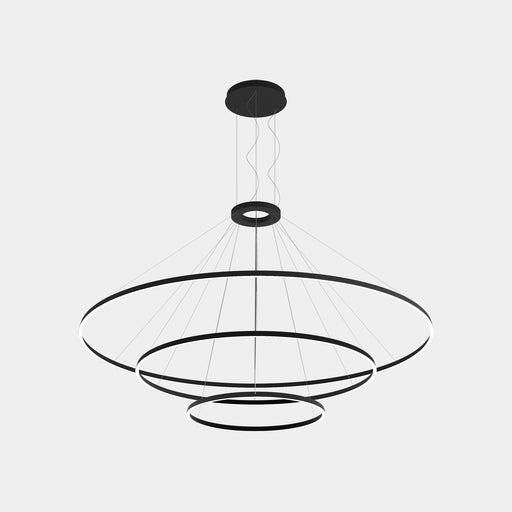 Circular Downward 3 Rings (ø3000 ø2000 ø1200) Pendant | 320.0W 2700K CRI92 | Black | CS4G-00V9AZOS05