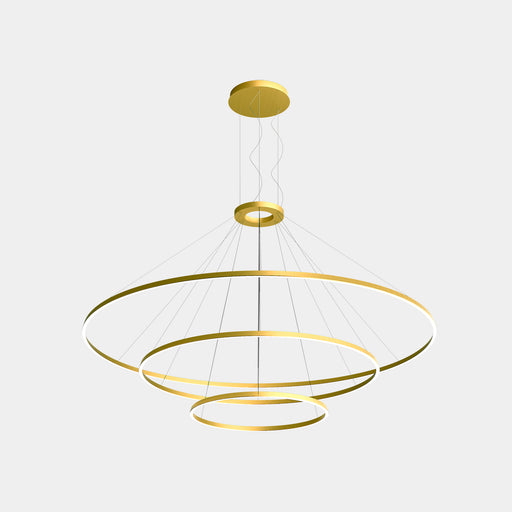 Circular Downward 3 Rings (ø3000 ø2000 ø1200) Pendant | 320.0W 3000K CRI92 | Gold | CS4G-00W9AZOSEF