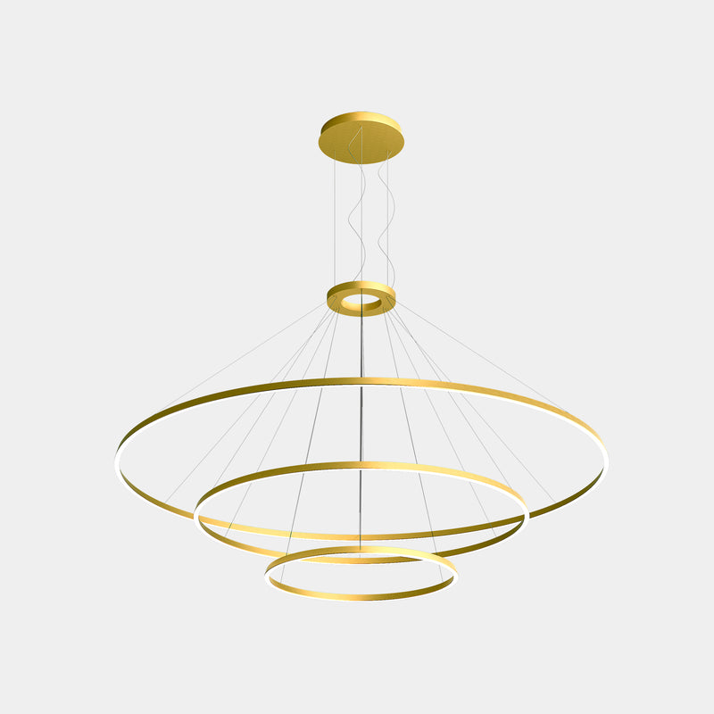 Circular Downward 3 Rings (ø3000 ø2000 ø1200) Pendant | 320.0W 4000K CRI92 | Gold | CS4G-00X9AZOSEF