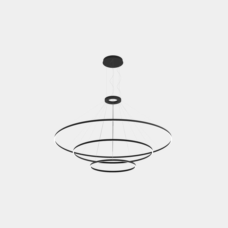 Circular Downward 3 Rings (ø2000 ø1200 ø600) Pendant | 190.0W 4000K CRI92 | Black | CS4H-00X9AZOS05