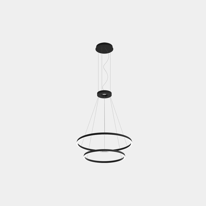 Circular Downward 2 Rings (ø900 ø600) Pendant | 77.5W 4000K CRI92 | Black | CS4N-00X9AZOS05
