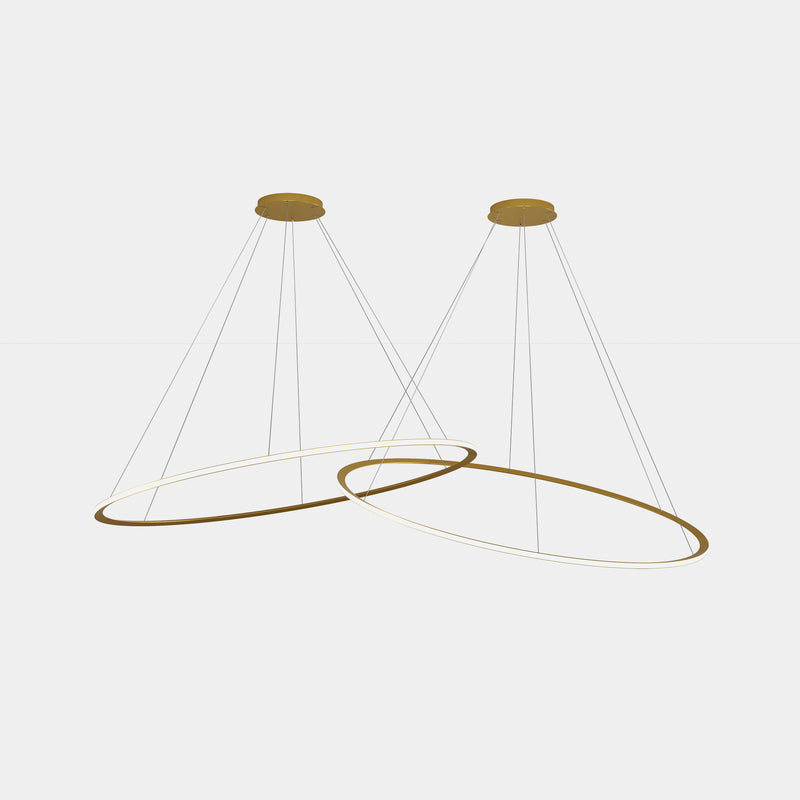 Circular Downward 2 Rings ø2000 Horitzontal Recessed Pendant | 258.0W 4000K CRI92 | Gold | CS5P-00X9AZOSEF