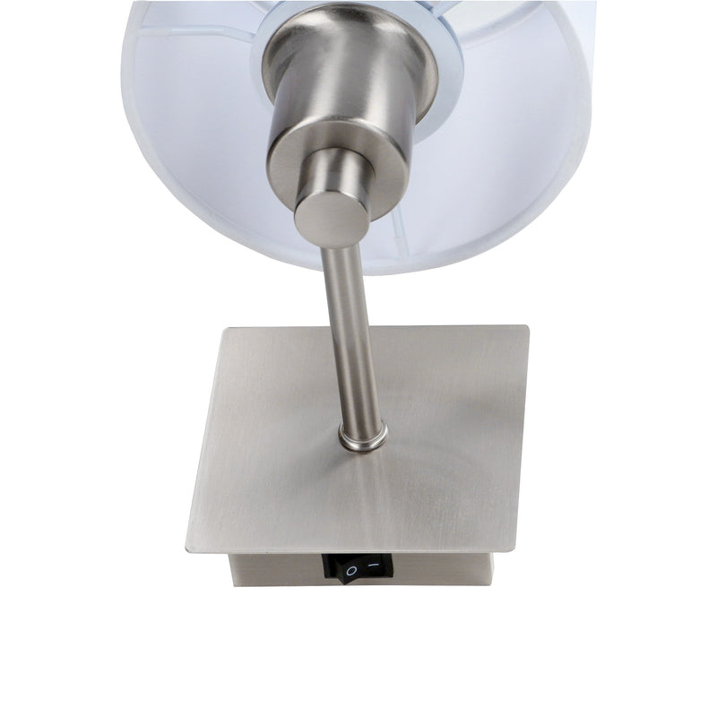 DE-0003-SAT, READING LIGHTS LYON E27 15W SATIN NICKEL, Satin nickel, White