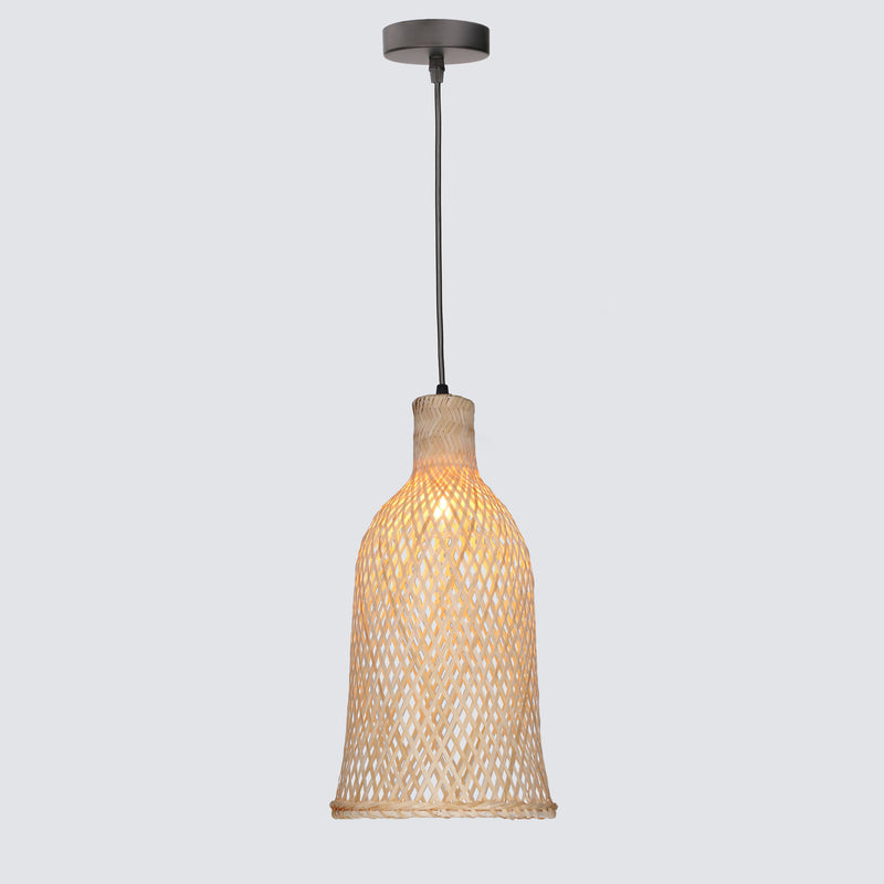 DE-0023-NEG, PENDANT RIBA Ø210MM E27 15W BLACK, Black, Natural