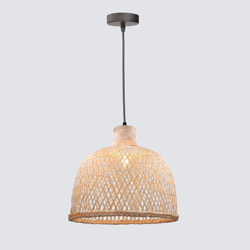 DE-0024-NEG, PENDANT RIBA Ø350MM E27 15W BLACK, Black, Natural