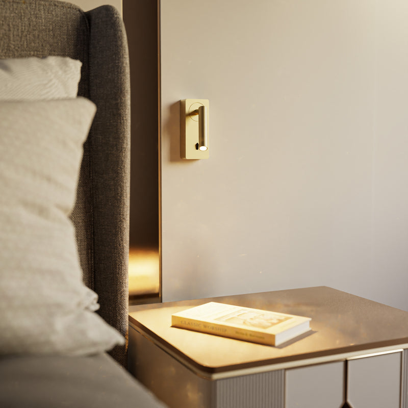 DE-0116-ORO, READING LIGHTS COLO LED 2.1W LED WARM-WHITE 3000K ON-OFF GOLD 107LM, Gold, Transparent