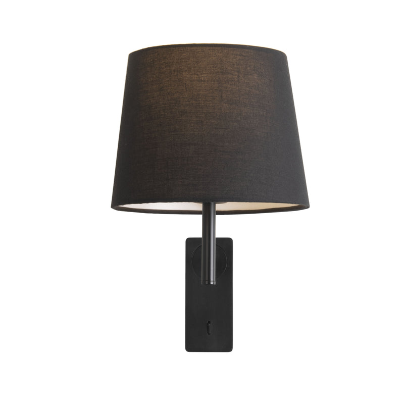 DE-0118-NEG, WALL FIXTURE AURA E27 15W BLACK, Black, Negre