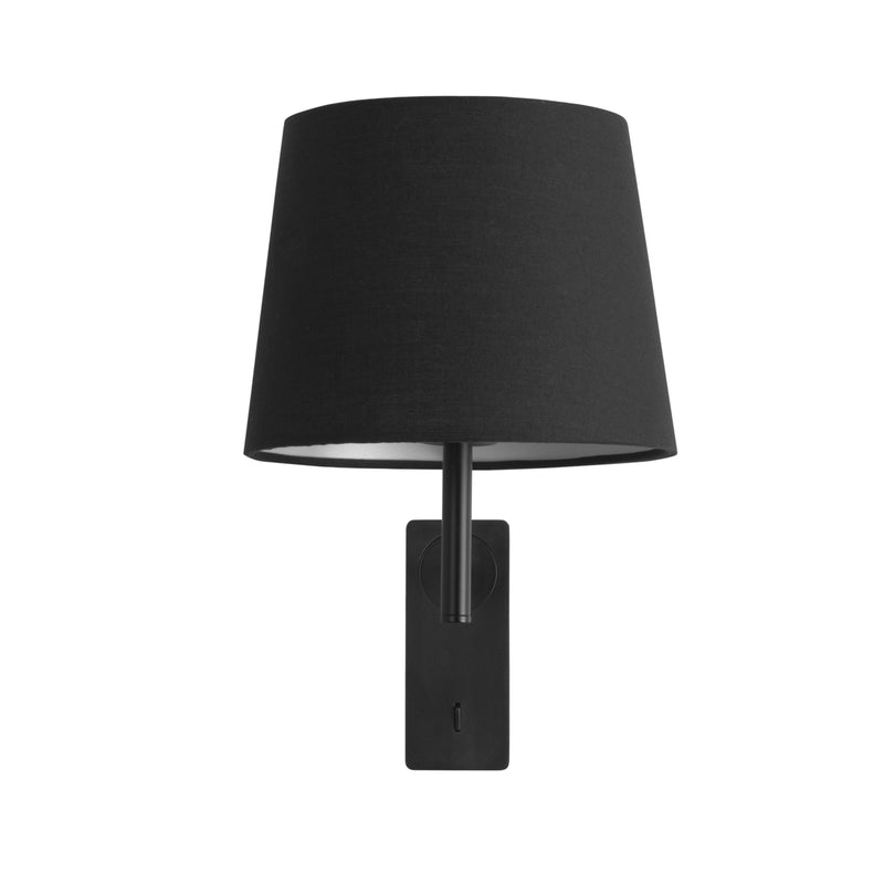 DE-0118-NEG, WALL FIXTURE AURA E27 15W BLACK, Black, Negre