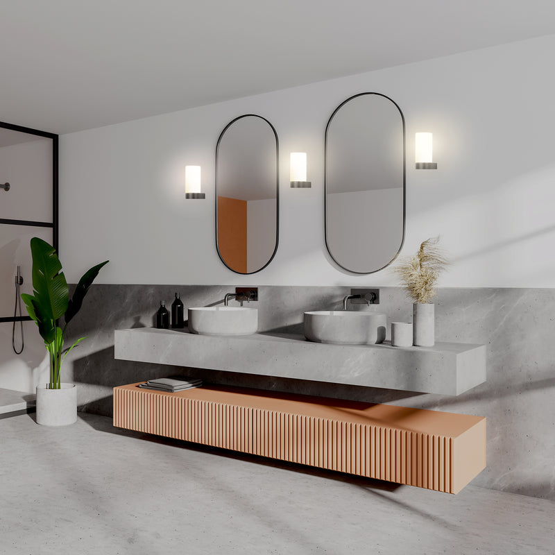 DE-0124-NEG, WALL FIXTURE METÀ E14 9W BLACK, Black, Opal white