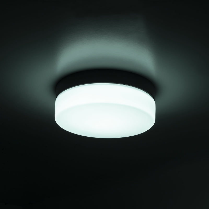 DE-0133-NEG, CEILING FIXTURE GIRO LED 10.8W SW 3000-4000K BLACK 327LM, Black, OPAL