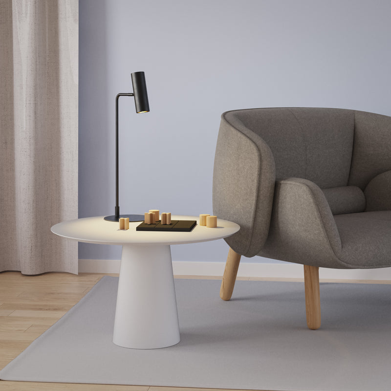 DE-0134-NEG, TABLE LAMP MEDS GU10 8W BLACK, Black