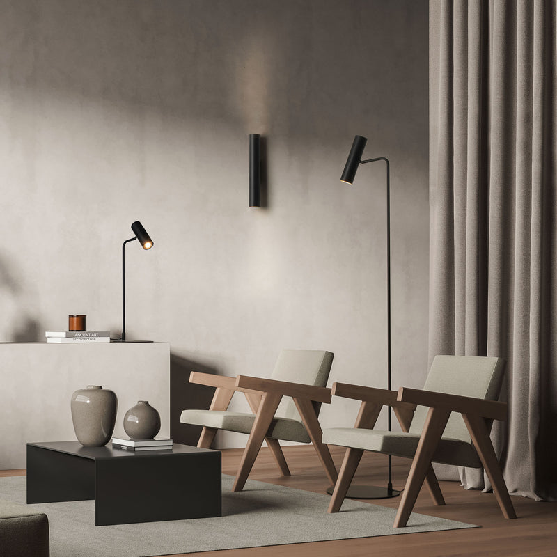 DE-0134-NEG, TABLE LAMP MEDS GU10 8W BLACK, Black