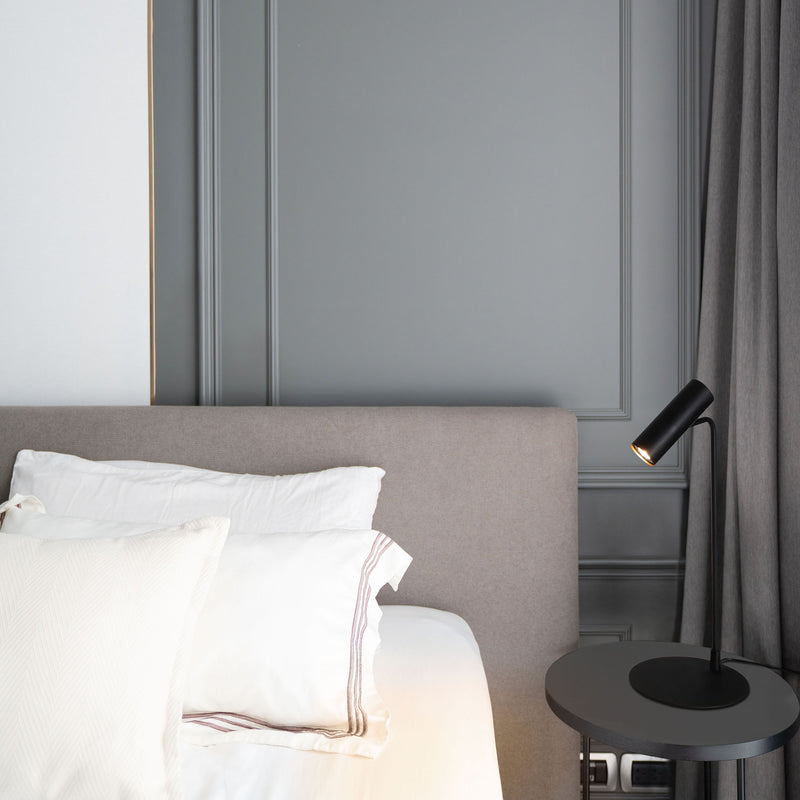 DE-0134-NEG, TABLE LAMP MEDS GU10 8W BLACK, Black