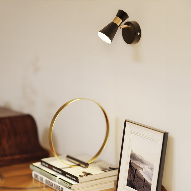 DE-0171-NEG, SPOTLIGHTS SERIES EUFO SINGLE GU10 BLACK GOLD, Black, Gold