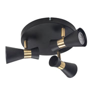 CEILING FIXTURE EUFO TRIPLEX GU10 8W BLACK GOLD