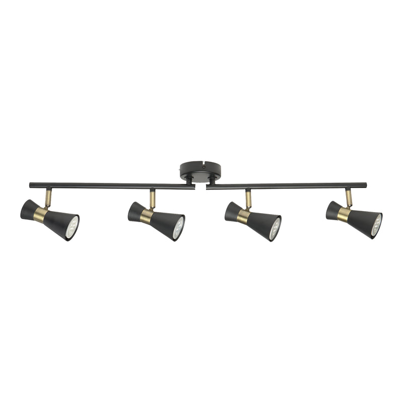 CEILING FIXTURE EUFO 4 BODIES GU10 8W BLACK GOLD