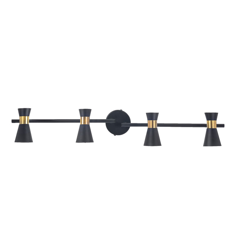 DE-0174-NEG, CEILING FIXTURE EUFO 4 BODIES GU10 8W BLACK GOLD, Black, Gold