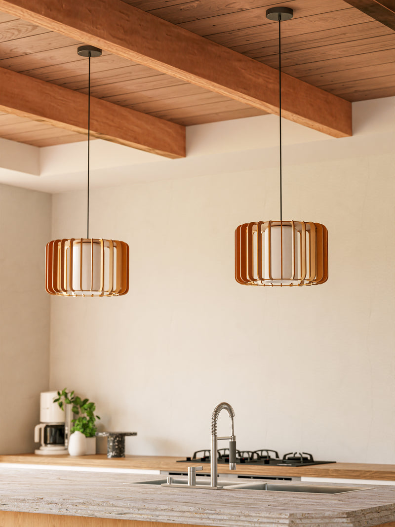 DE-0179-NAT, PENDANT VIVA E27 15W BLACK LIGHT WOOD, Black, Light wood, White