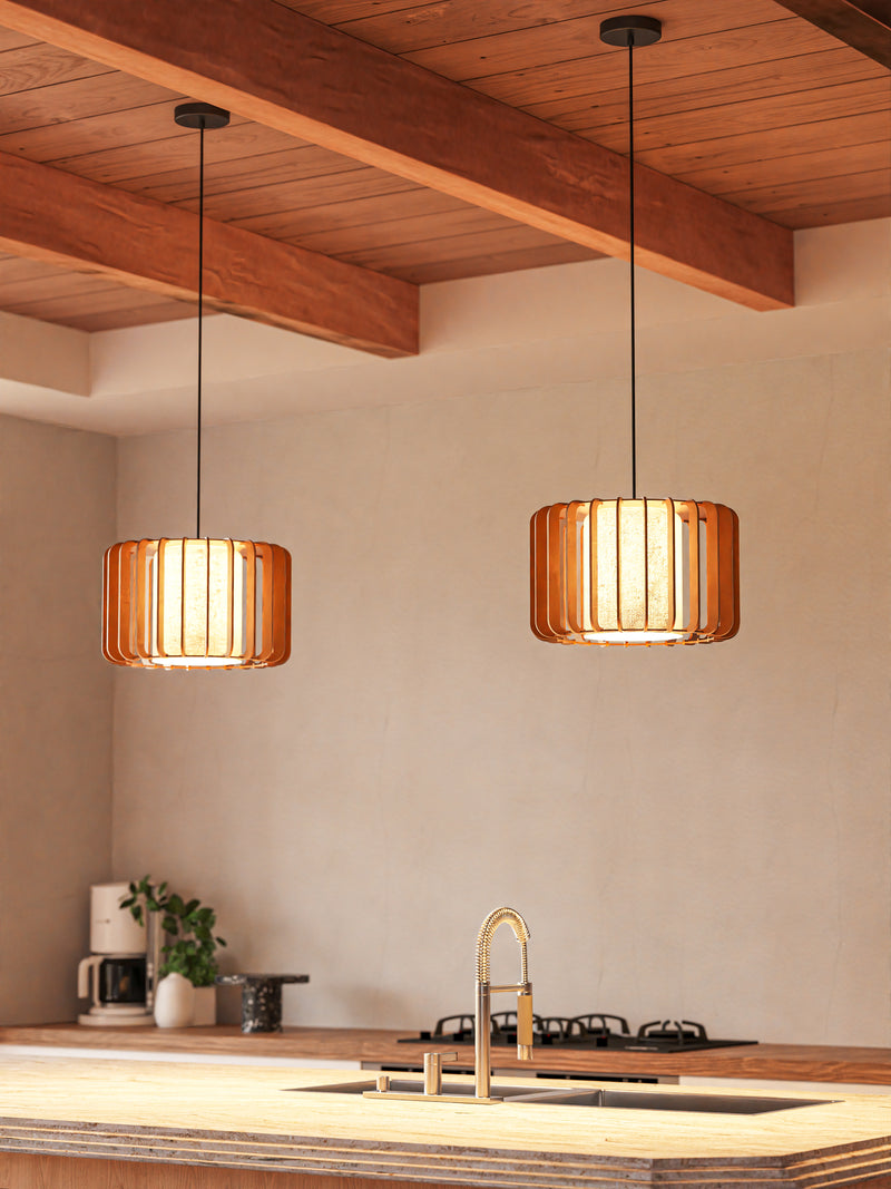 PENDANT VIVA E27 15W BLACK LIGHT WOOD