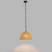 PENDANT CORTIC E27 15W BLACK NATURAL RATTAN