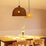 PENDANT CORTIC E27 15W BLACK NATURAL RATTAN