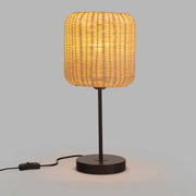 TABLE LAMP CORTIC E27 15W BLACK NATURAL RATTAN