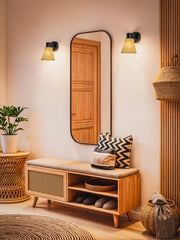 SPOTLIGHTS SERIES NATURE SINGLE E27 BLACK NATURAL RATTAN