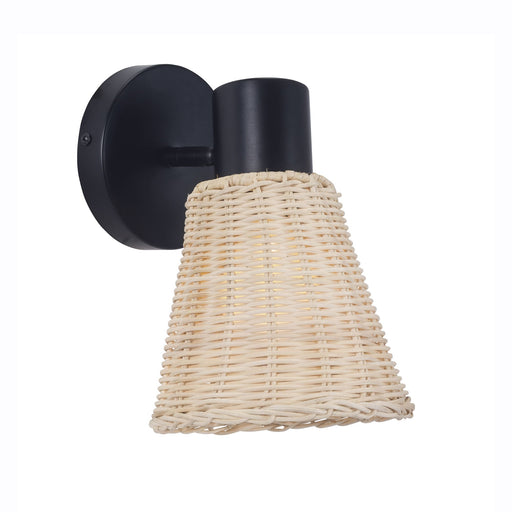 SPOTLIGHTS SERIES NATURE SINGLE E27 BLACK NATURAL RATTAN