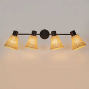 SPOTLIGHTS SERIES NATURE 4 BODIES E27 BLACK NATURAL RATTAN