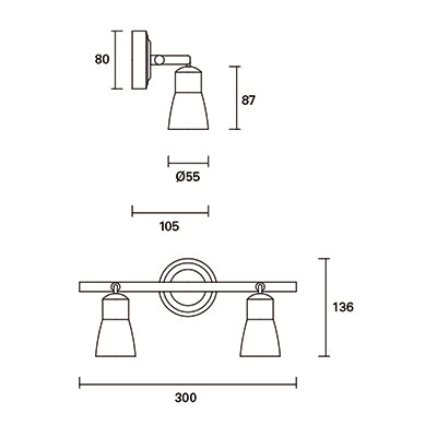 DE-0226-MAR, SPOTLIGHTS SERIES SAFRAN DOUBLE GU10 16W BROWN, Brown