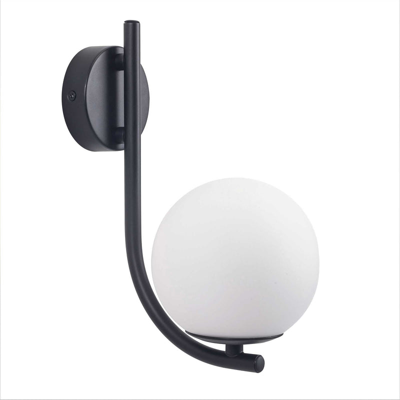 DE-0237-NEG, WALL FIXTURE SFERA SINGLE G9 6W BLACK, Black, OPAL