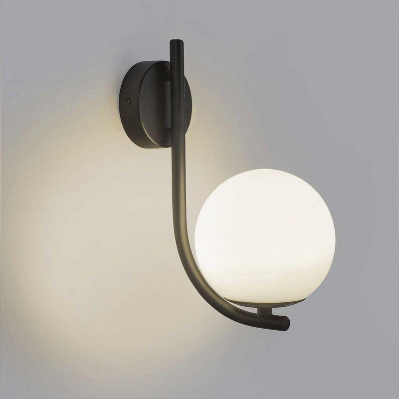DE-0237-NEG, WALL FIXTURE SFERA SINGLE G9 6W BLACK, Black, OPAL
