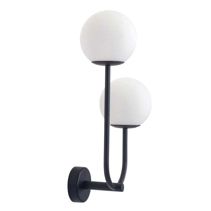 DE-0238-NEG, WALL FIXTURE SFERA DOUBLE G9 12W BLACK, Black, OPAL