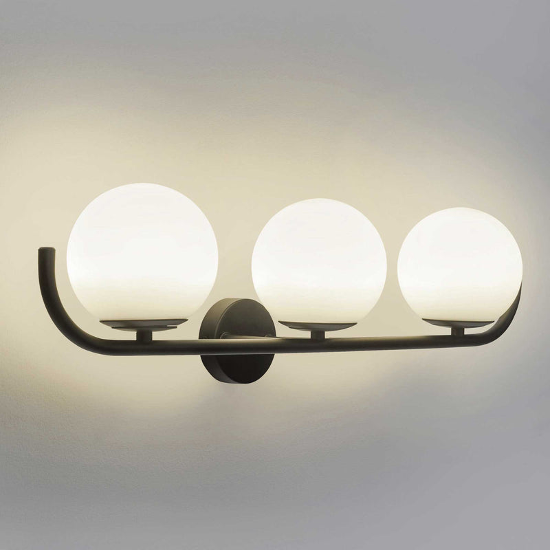 DE-0240-NEG, WALL FIXTURE SFERA TRIPLEX G9 18W BLACK, Black, OPAL