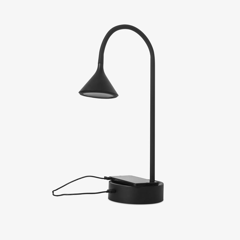DE-0271-NEG, TABLE LAMP DING LED 6.6W LED WARM-WHITE 3000K ON-OFF BLACK 520.00, Black, Opal