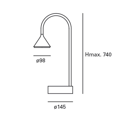 DE-0271-NEG, TABLE LAMP DING LED 6.6W LED WARM-WHITE 3000K ON-OFF BLACK 520.00, Black, Opal