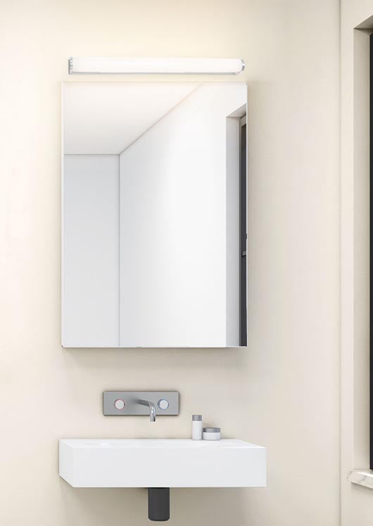 DE-0429-CRO, WALL FIXTURE LUNGO 600MM LED 13.3W LED WARM-WHITE 3000K ON-OFF CHROME 1365.00, Chrome, Opal