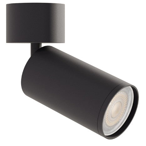 Black Wall or Ceiling Mounted Spot Light Halo GU10 Incl Warm White LED Lamp